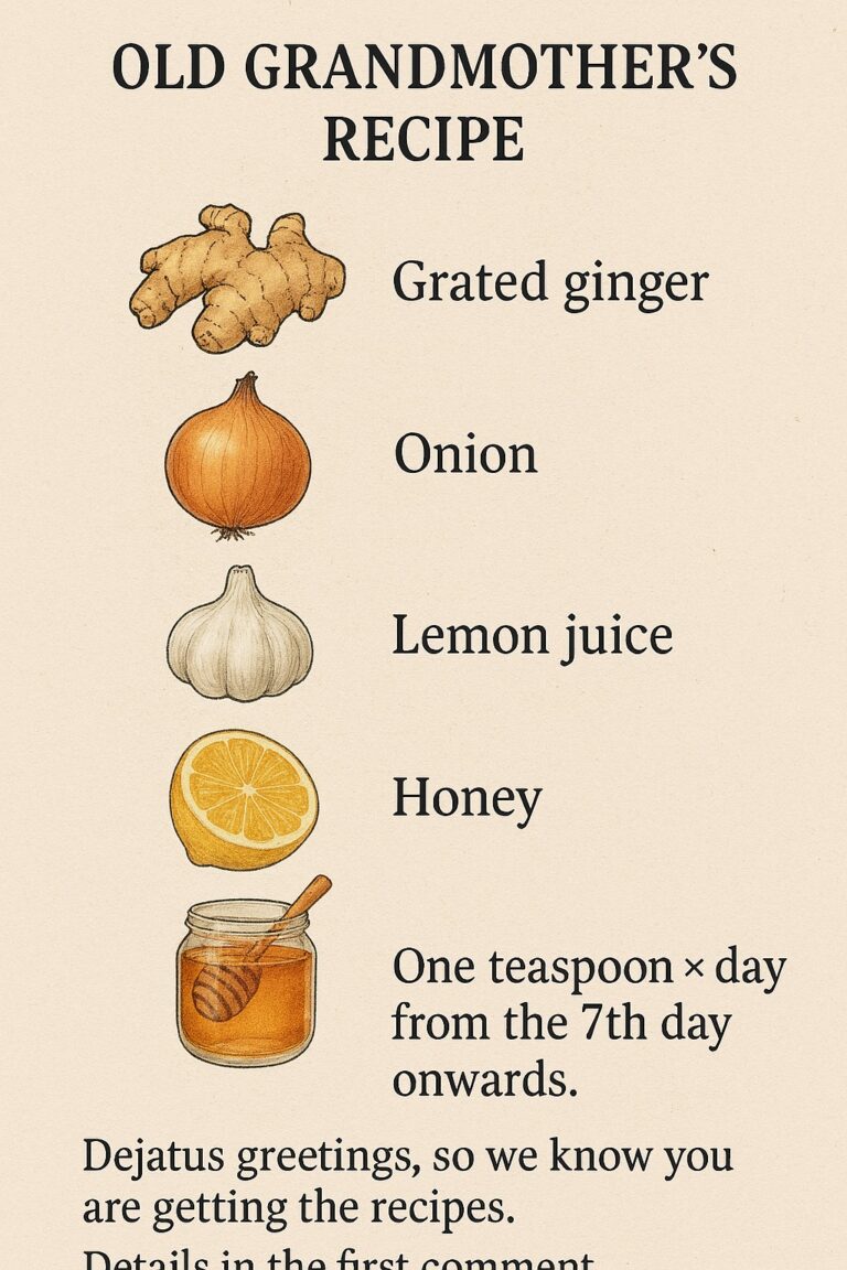 Old Grandmother’s Recipe: Grated ginger, onion, garlic, lemon juice and honey. One teaspoon x day from the 7th day onwards. 