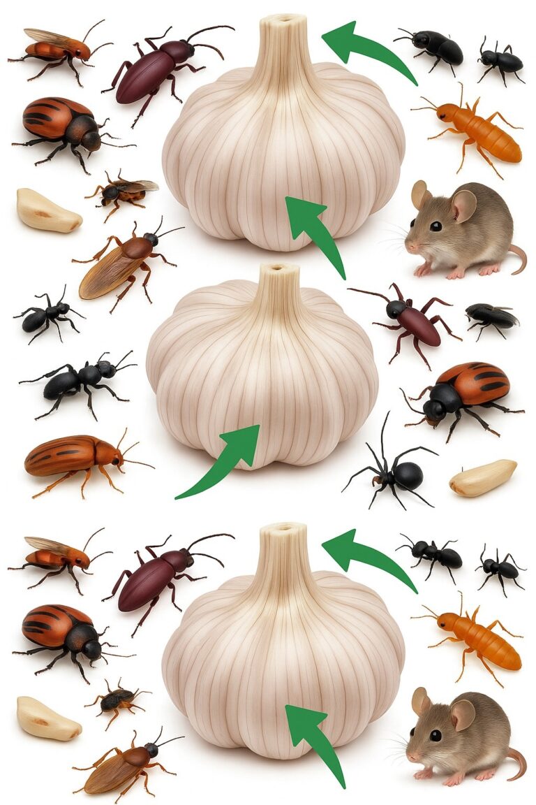 How to use garlic to get rid of pests such as mice, flies, lice, cockroaches, mosquitoes, and other kitchen insects…