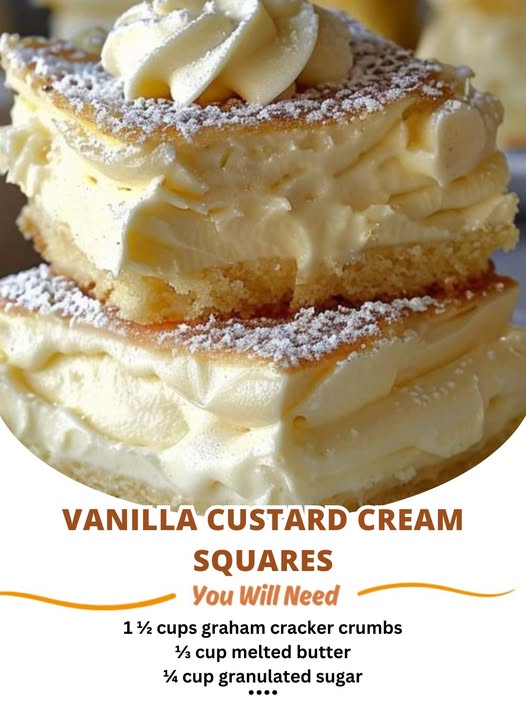 Vanilla Custard Cream Squares