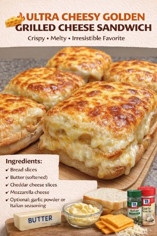 The Best Ultra-Cheesy Golden Grilled Cheese Sandwich