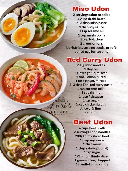 Udon noodle soup recipe ideas.