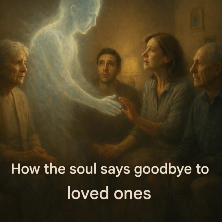 How the soul of a deceased person comes to say goodbye to their loved ones.