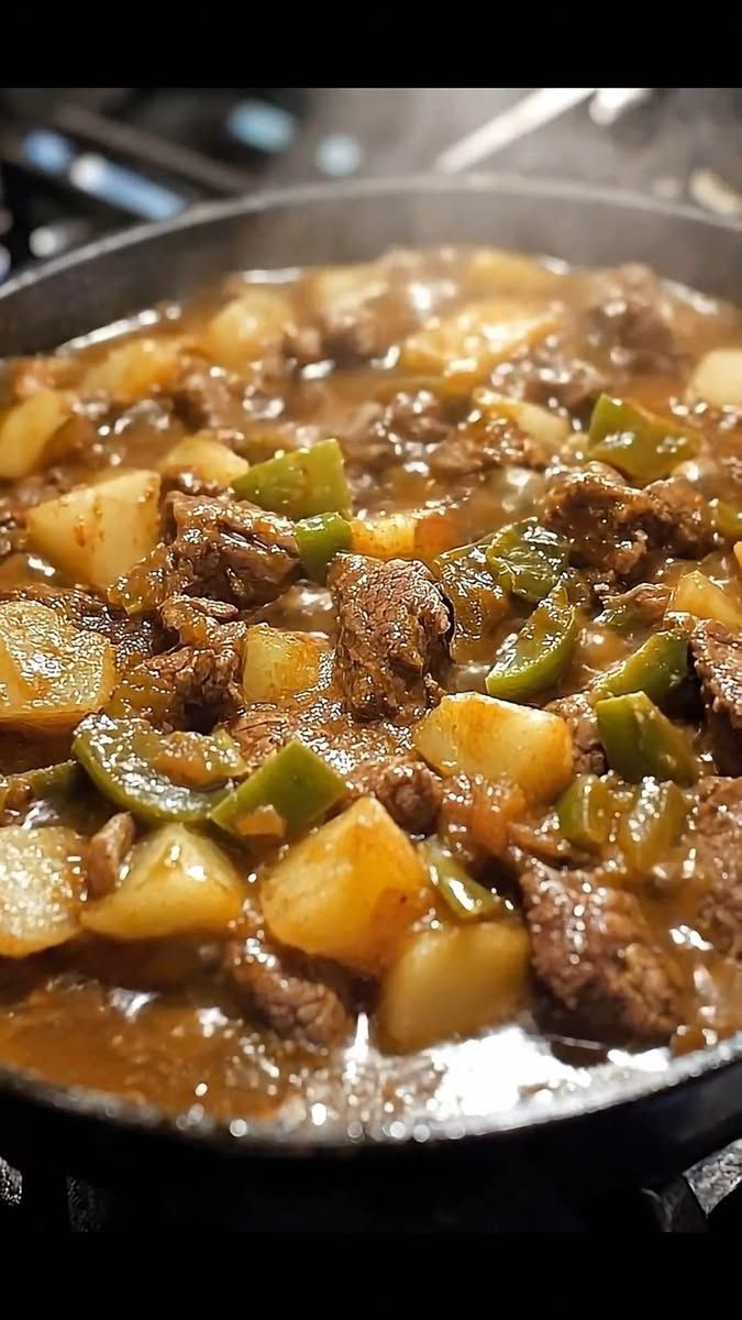 Hearty Beef with Green Chile & Potatoes