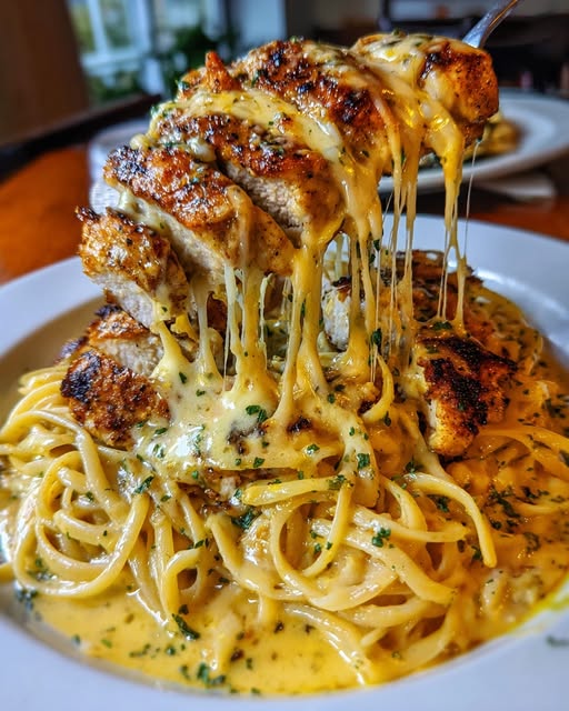 Creamy Cajun Chicken Linguine with Garlic Mozzarella Sauce