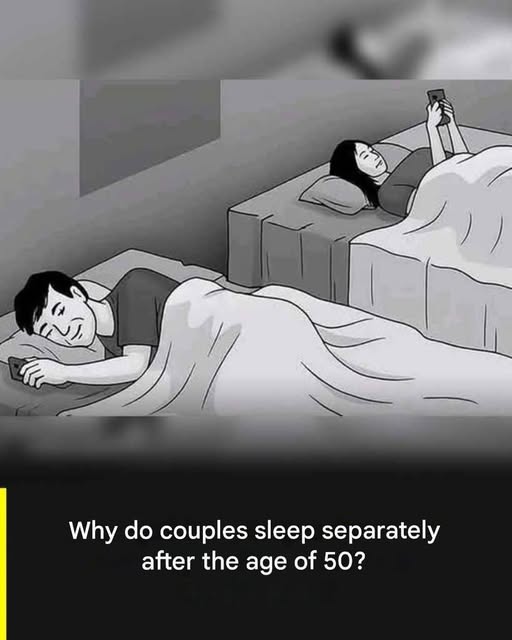 Why do couples sleep separately after the age of 50?