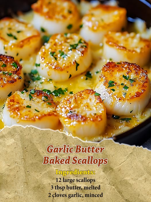 Garlic Butter Baked Scallops