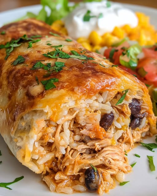 Crispy, cheesy, and full of flavor This Chicken Chimichanga is golden-fried perfection — stuffed with juicy chicken, melty cheese, and zesty Mexican flair!